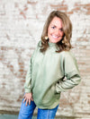 Tina Olive Textured Top