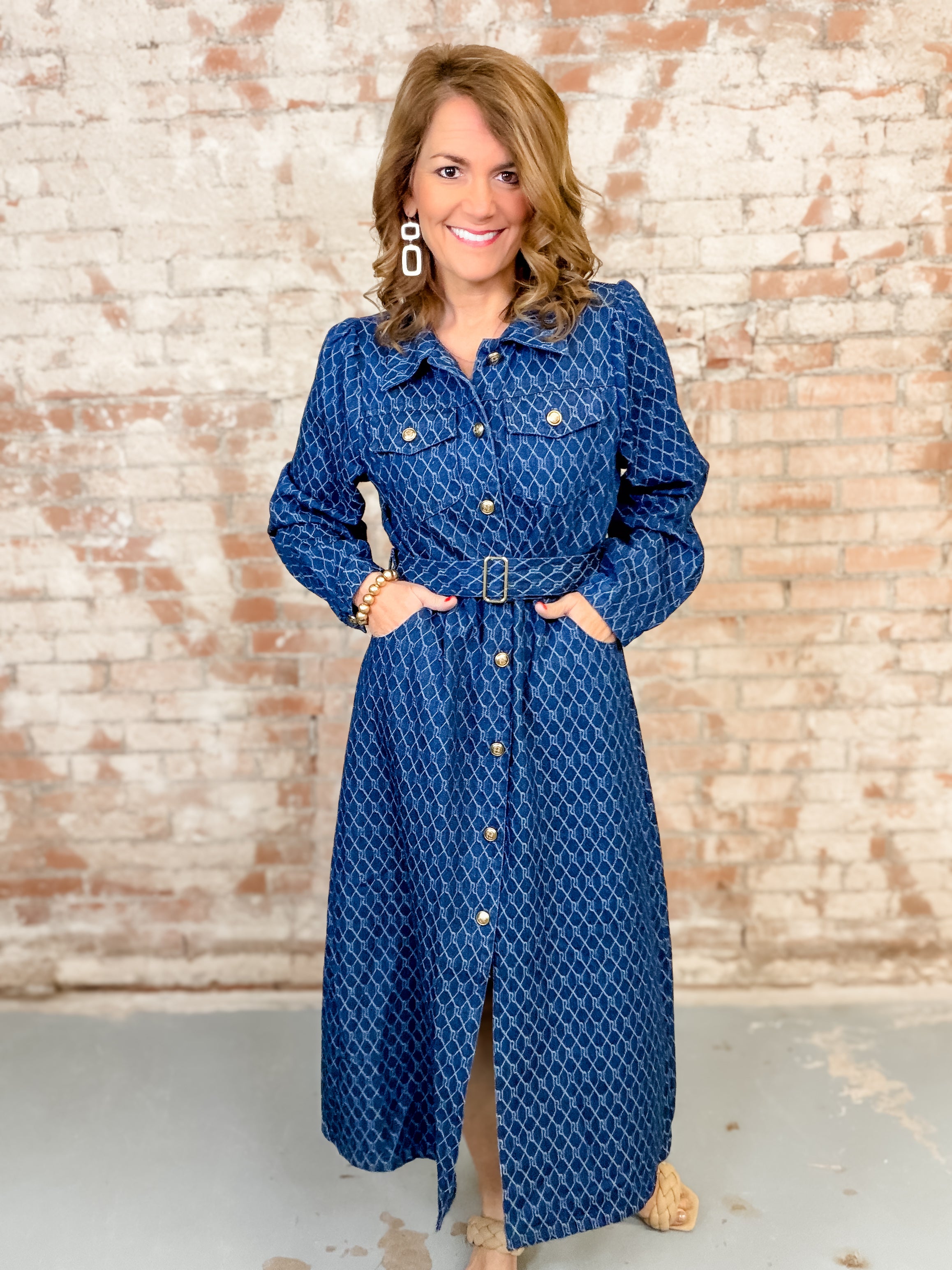Duncan Belted Denim Dress
