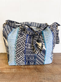 Jayne Blue Mixed Stripes Tote Bag