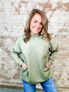 Tina Olive Textured Top