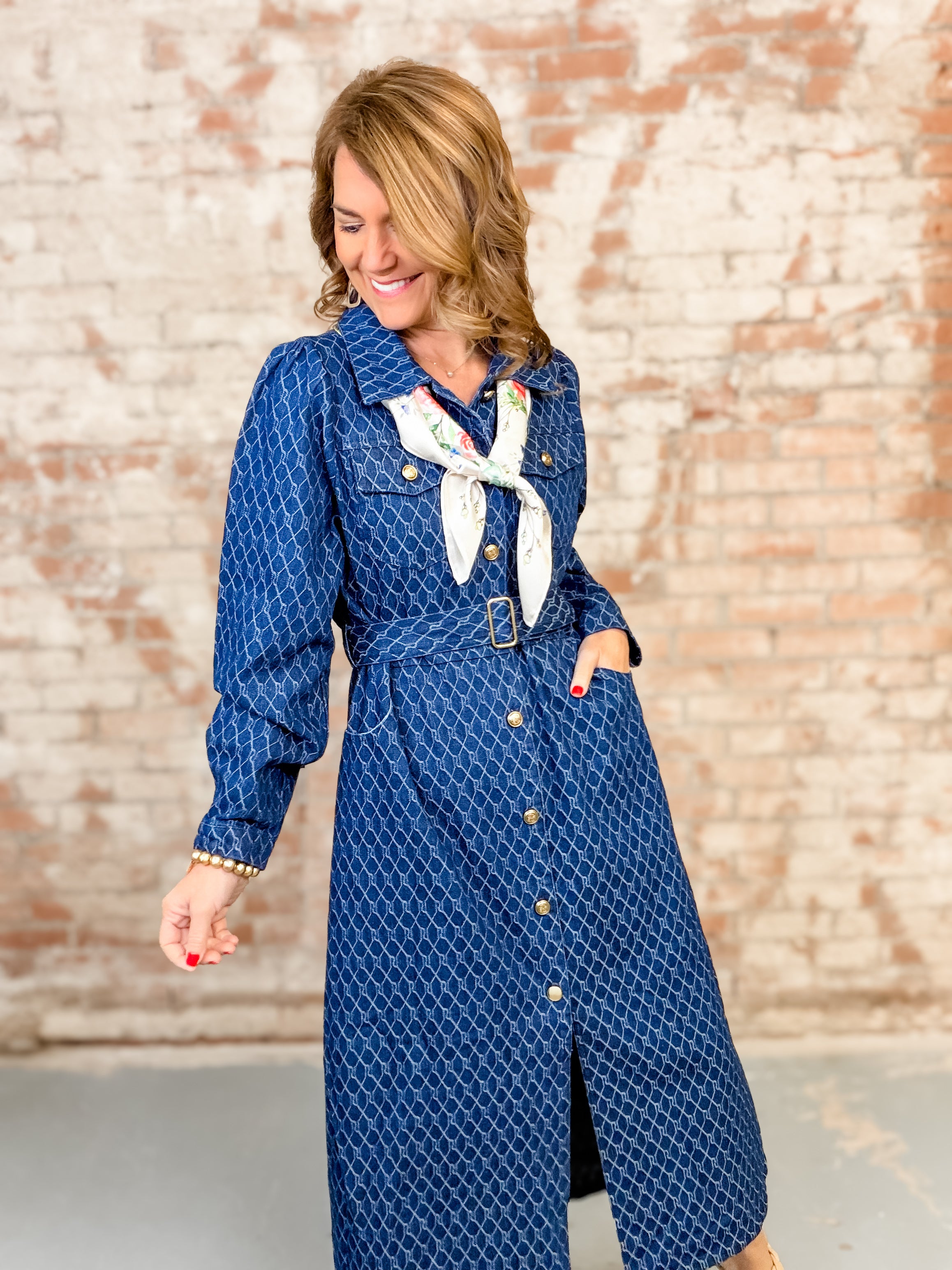 Duncan Belted Denim Dress