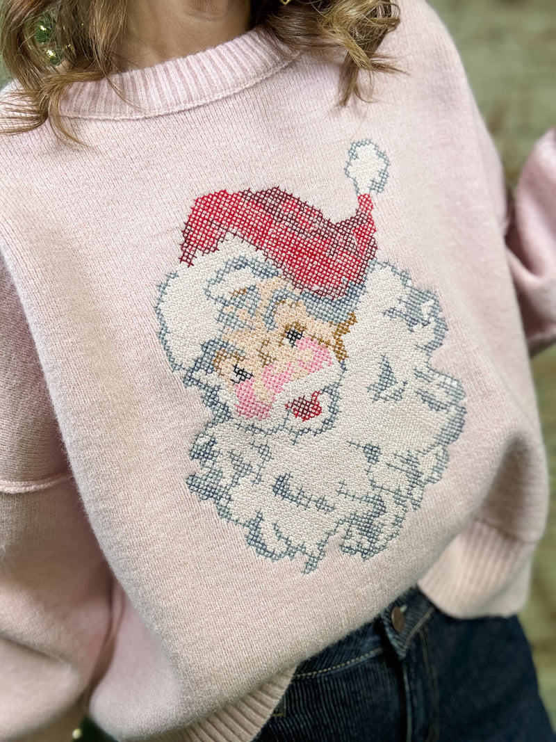 Santa Embroidery Detailed Sweater