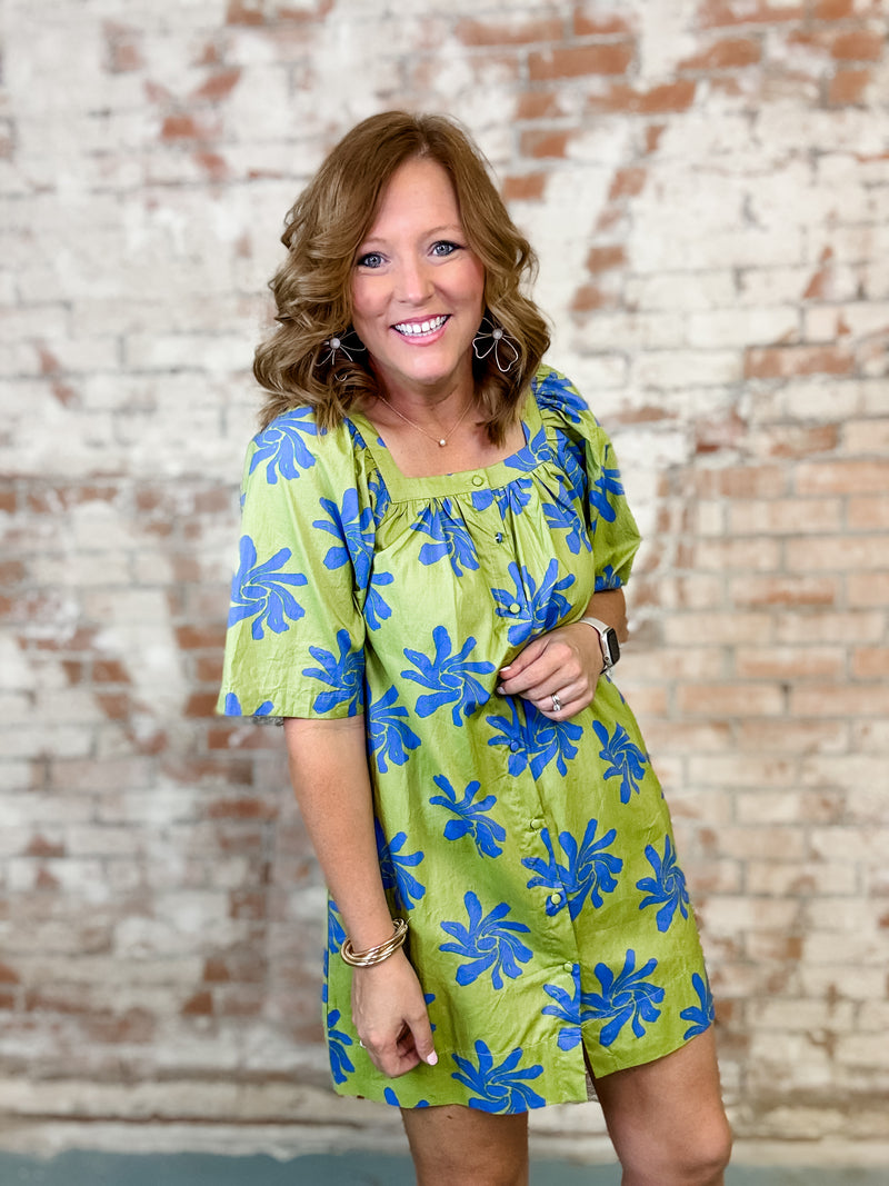 Shaw Floral Print Button Dress - FINAL SALE