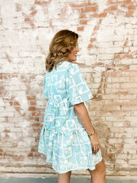 Carla Embroidered Stripe Tiered Dress