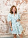 Carla Embroidered Stripe Tiered Dress