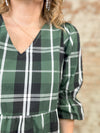 Ramsie Green Plaid Ruffle Top - FINAL SALE