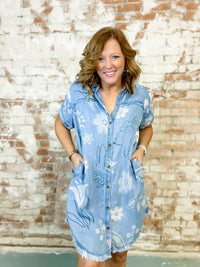 McCally Printed Denim Dress