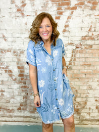 McCally Printed Denim Dress