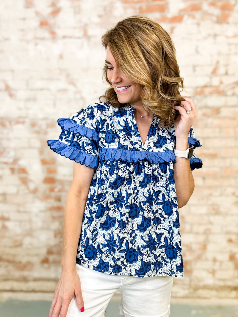 THML Marcia Floral Print Top