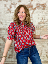 THML Julee Block Print Top