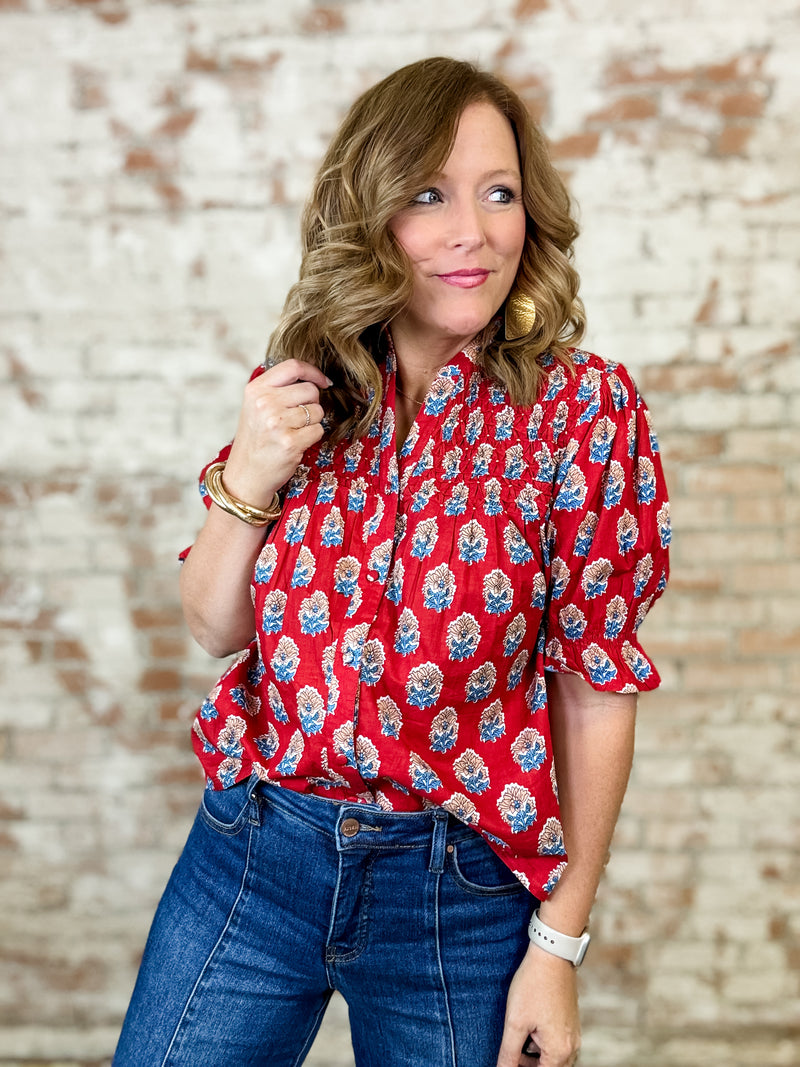 THML Julee Block Print Top