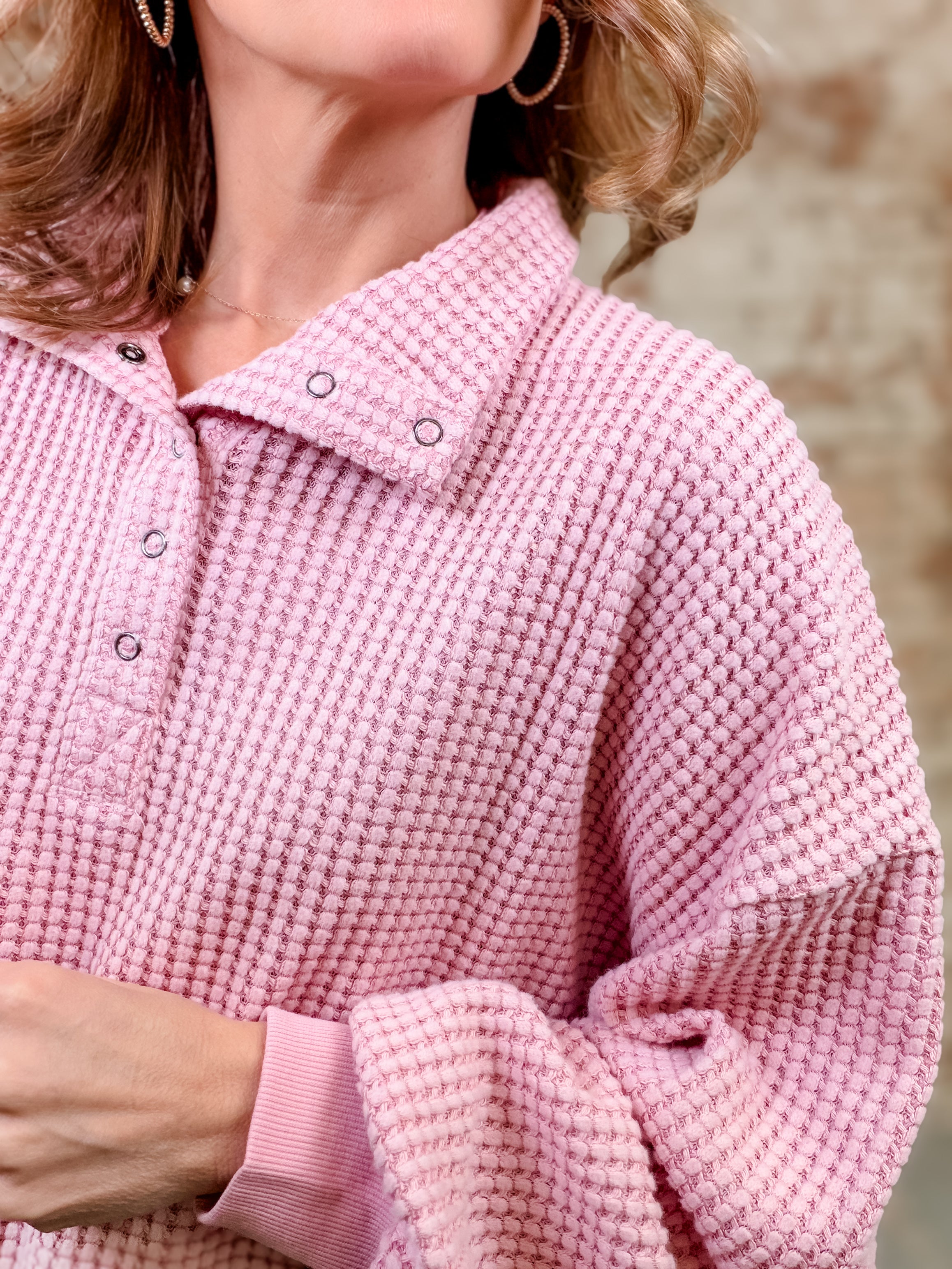 Josslyn Waffle Knit Pullover