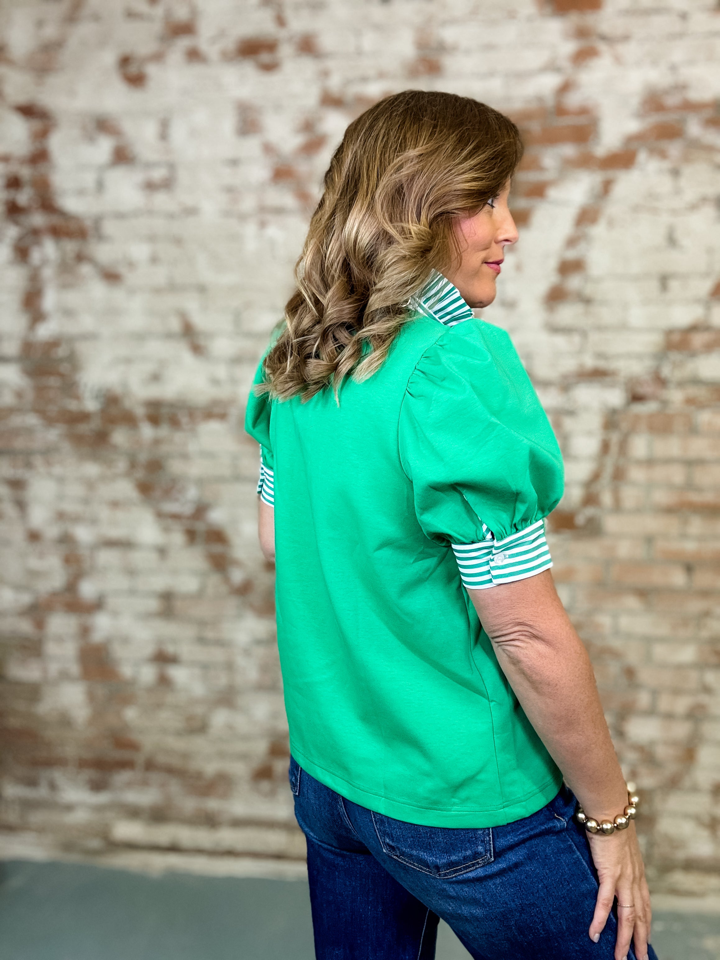 Carmela Stripe Detail Solid Top