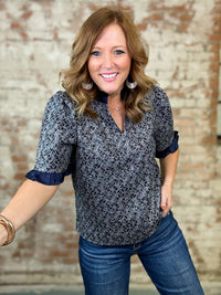 Clover Textured Print Top