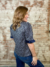 Clover Textured Print Top