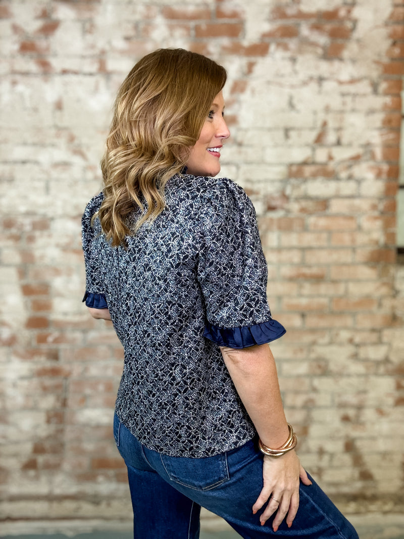 Clover Textured Print Top