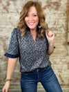 Clover Textured Print Top