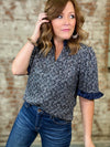 Clover Textured Print Top