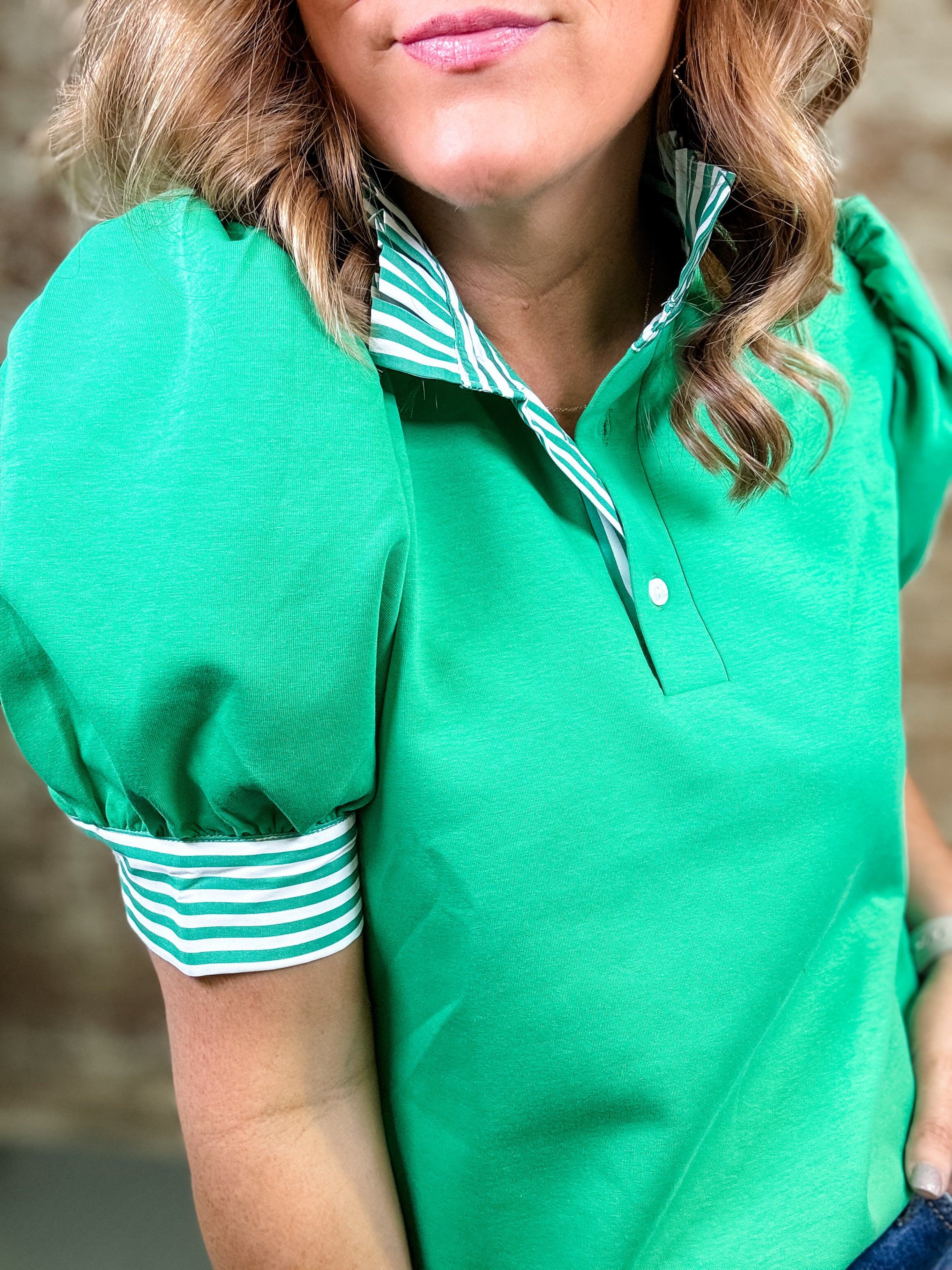 Carmela Stripe Detail Solid Top