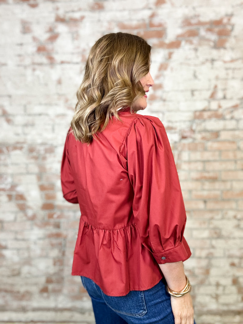 Lecia Frill Accent Top