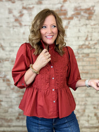 Lecia Frill Accent Top