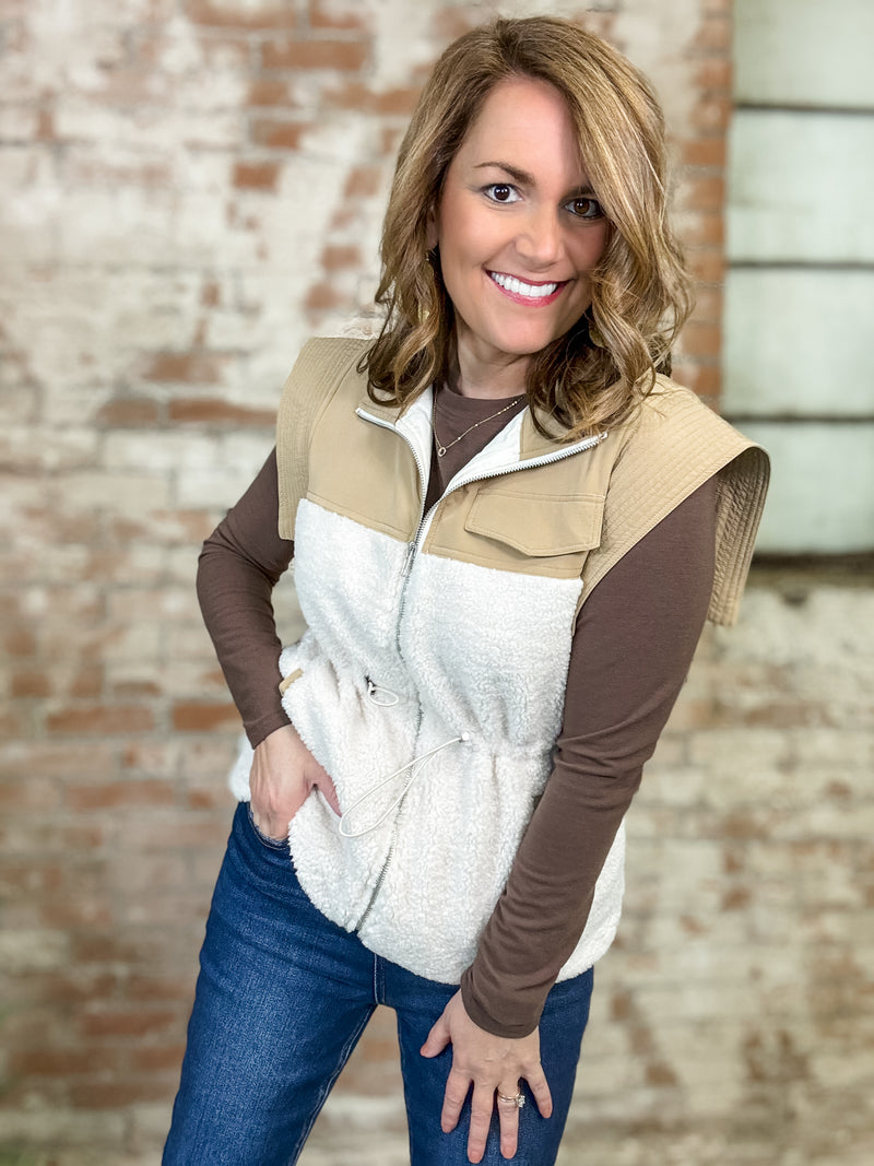 Gretchen Split Sherpa Vest