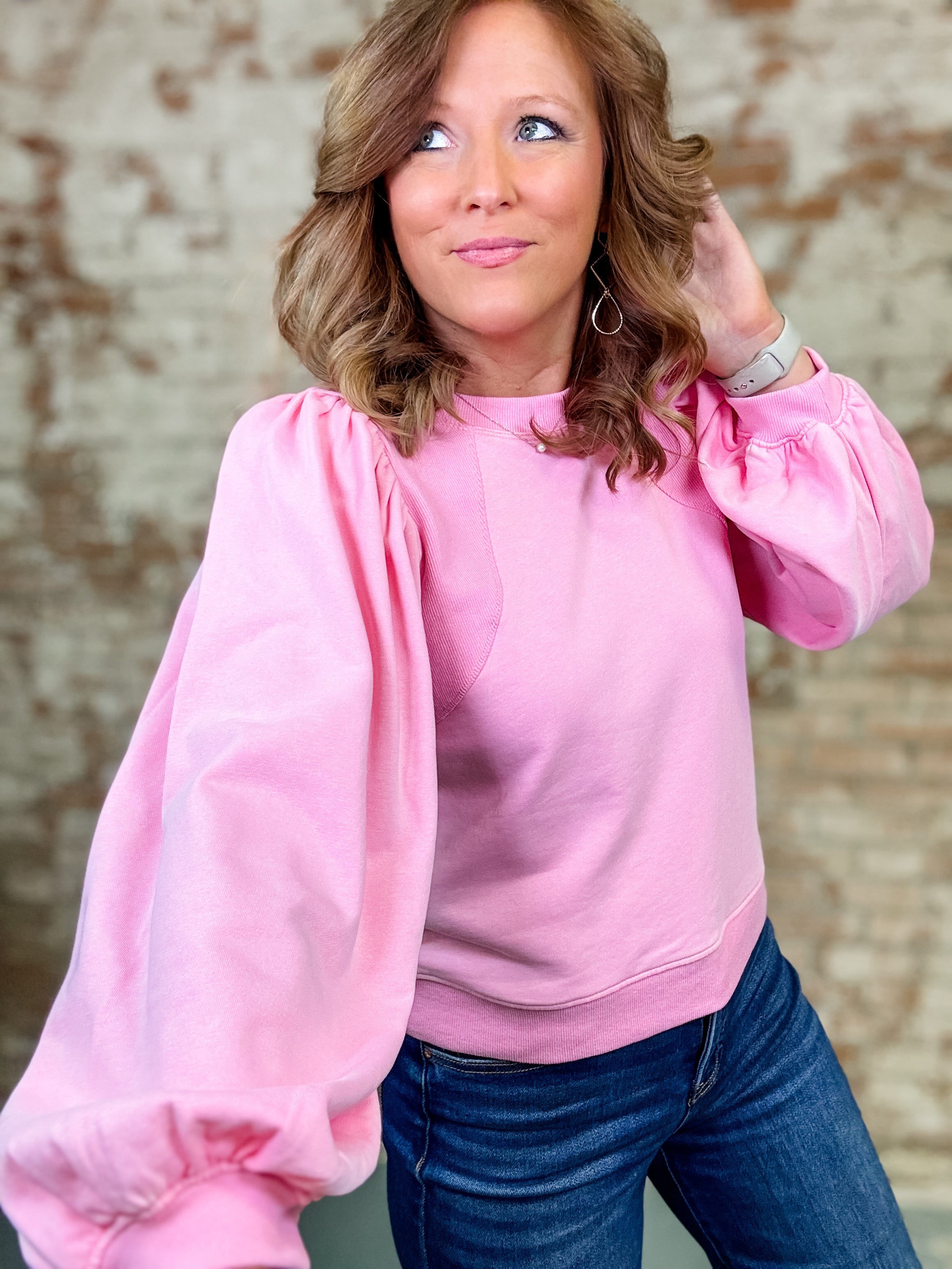 Grace Washed Sweatshirt Top