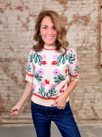 THML Lulu Floral Knit Top