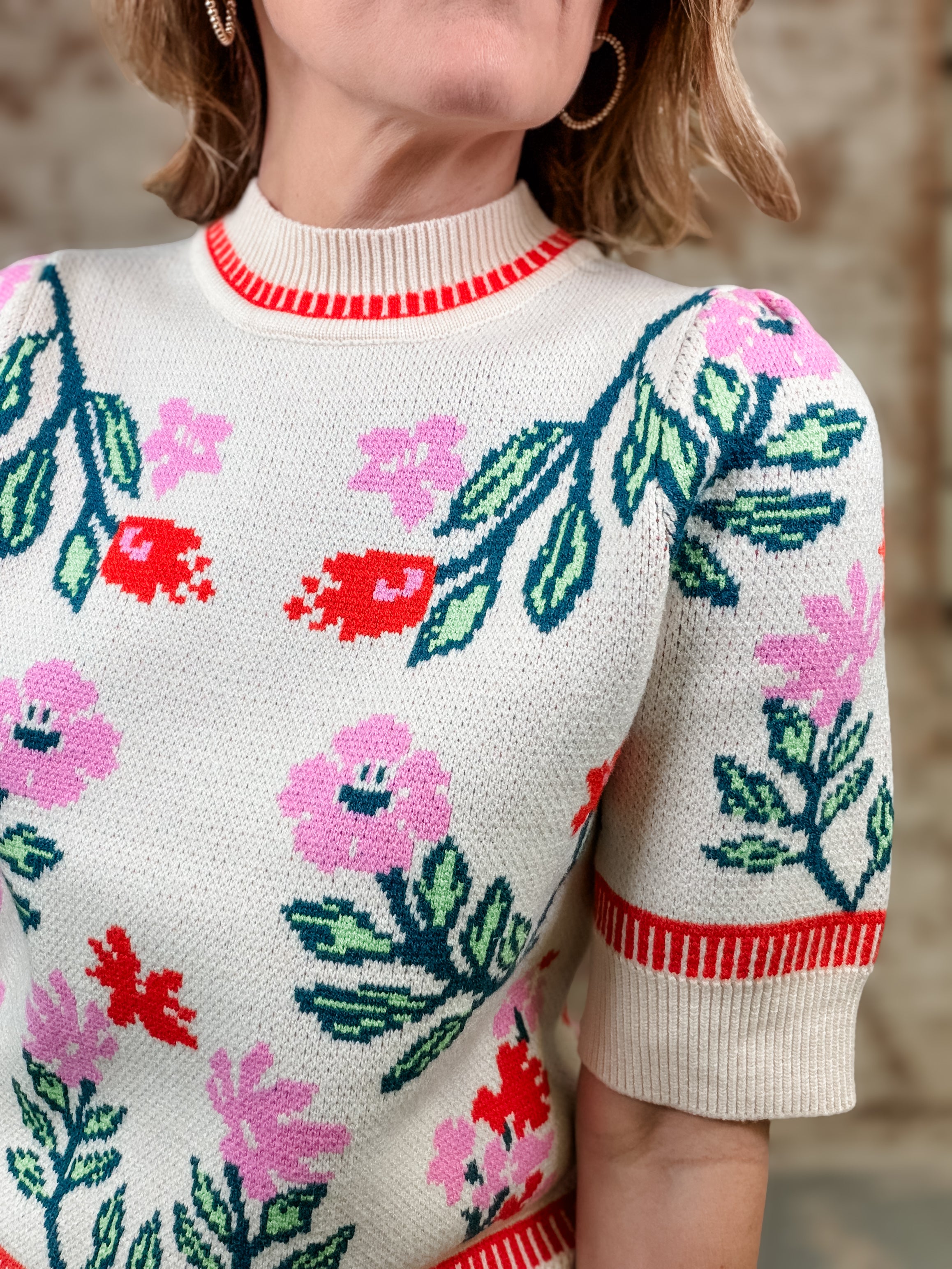 THML Lulu Floral Knit Top