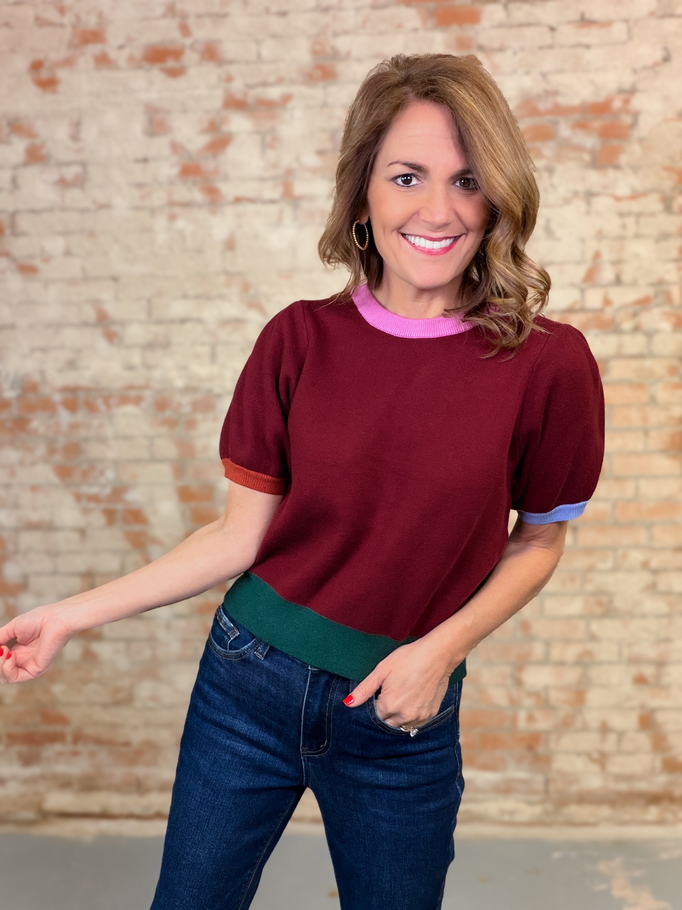 Haleigh Colorblock Knit Top