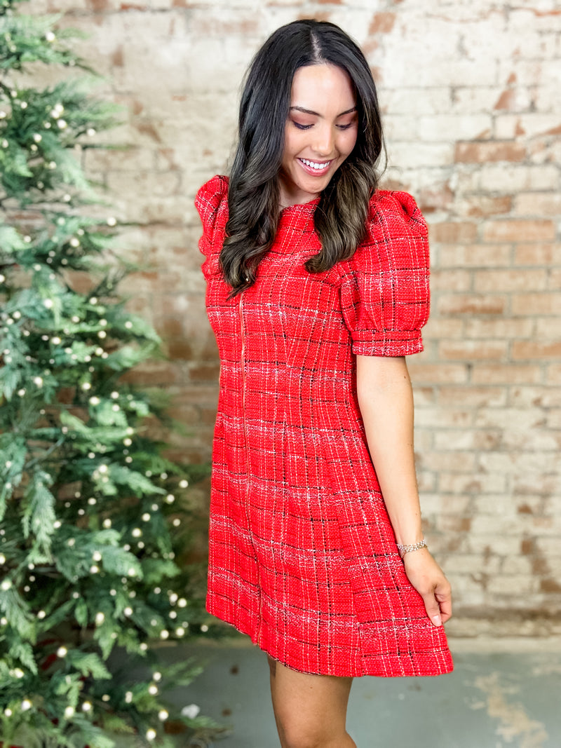 Juliet Sparkle Plaid Dress