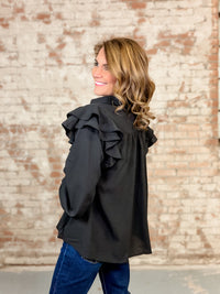 Edyn Shoulder Ruffle Top