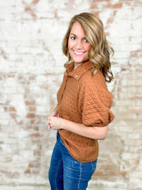 Anton Quilted Snap Button Top