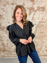 Edyn Shoulder Ruffle Top