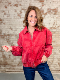 Rhoda Front Zip Washed Jacket