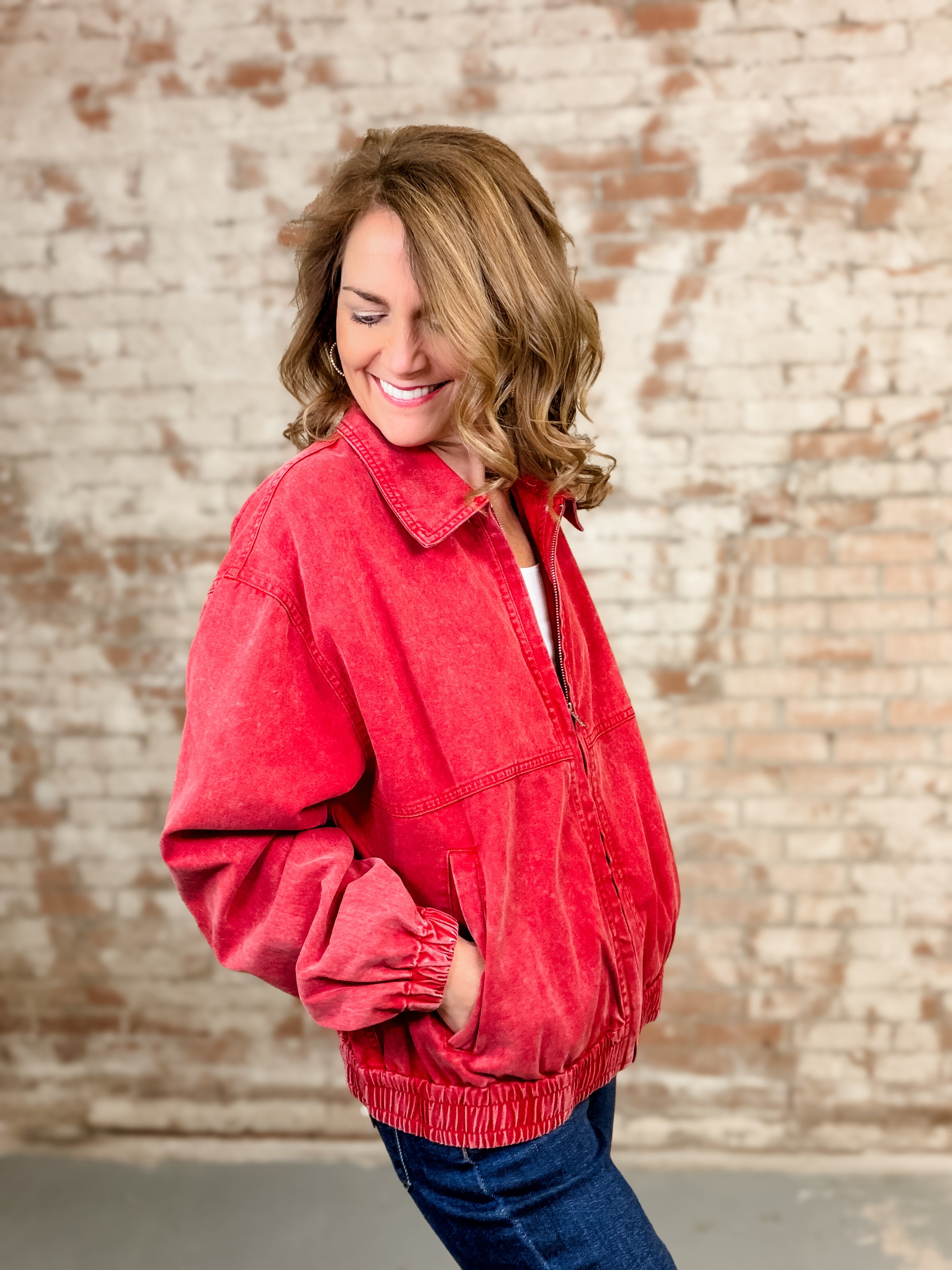 Rhoda Front Zip Washed Jacket – abeccagrace