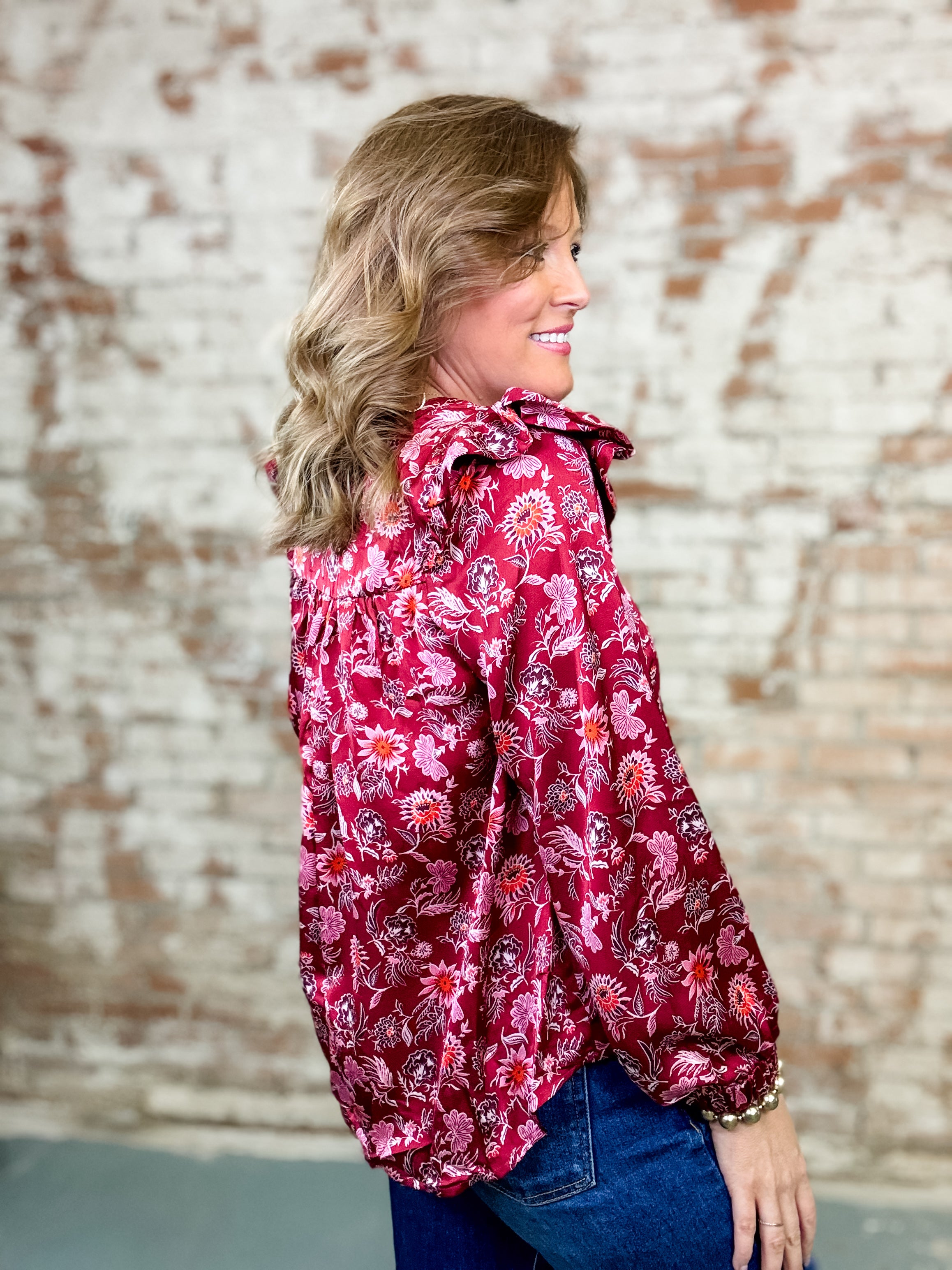 Ellie Long Sleeve Ruffle Top