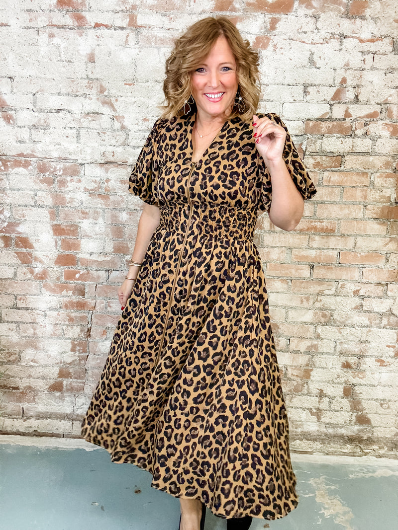 Grayson Leopard Zip Front Dress - FINAL SALE