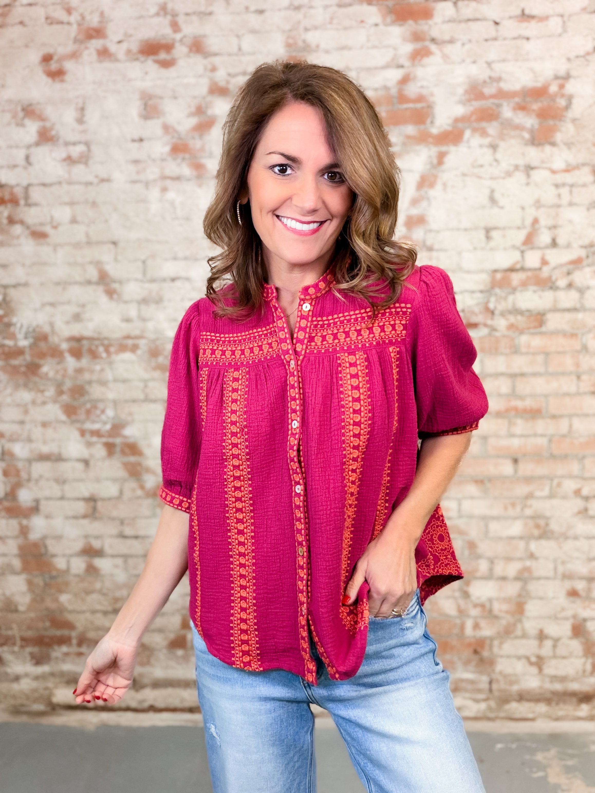 Ivy Jane Gideon Embroidered Top