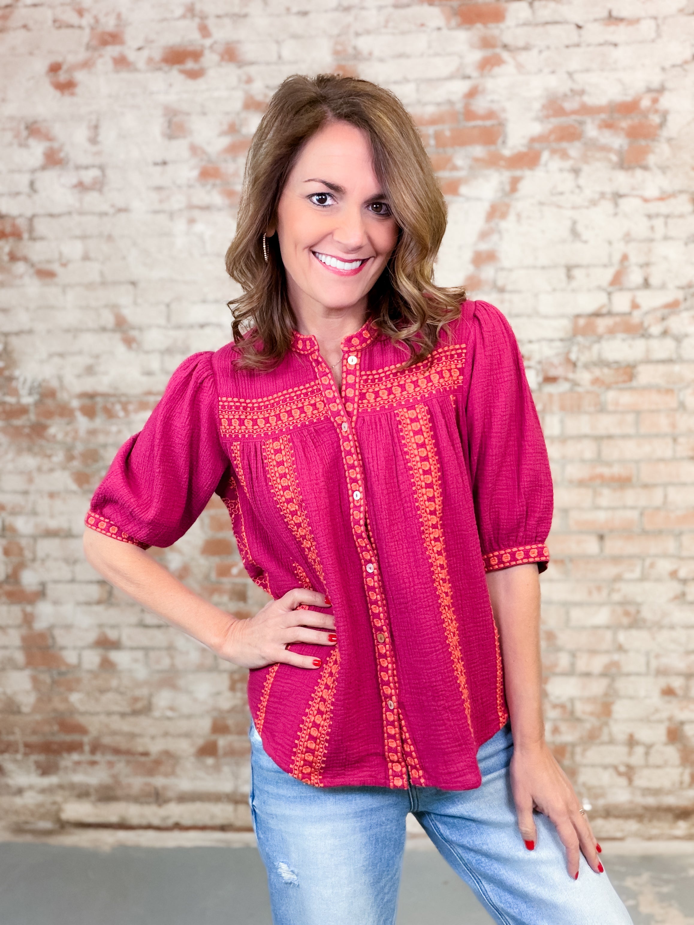 Ivy Jane Gideon Embroidered Top