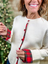 Valencia Plaid Trim Cardigan
