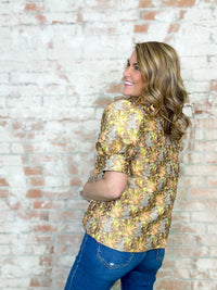 Alayna Floral Print Jacquard Top