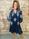 Voux Velvet Floral Dress