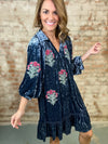 Voux Velvet Floral Dress