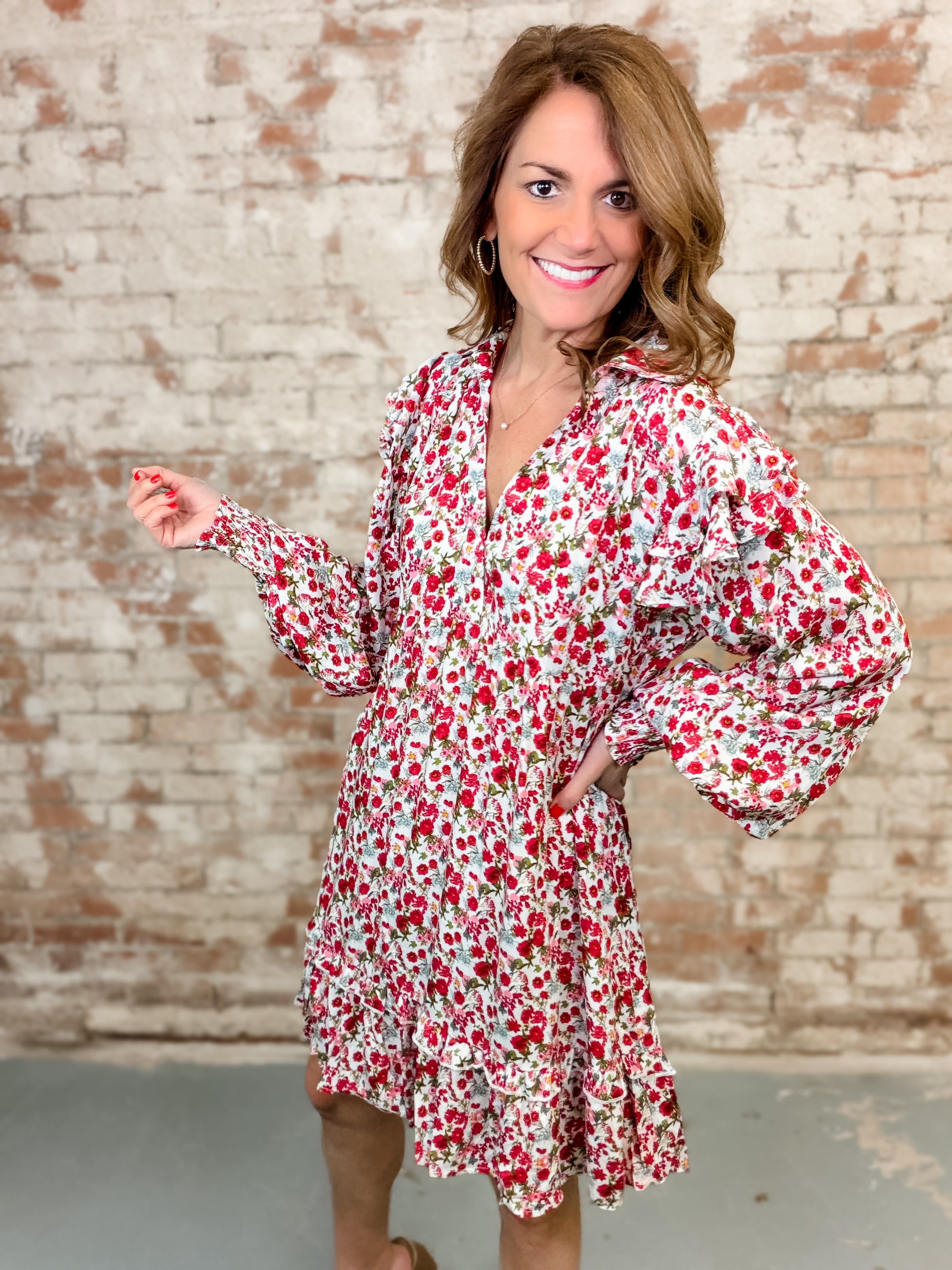 Mari Flower Print Dress