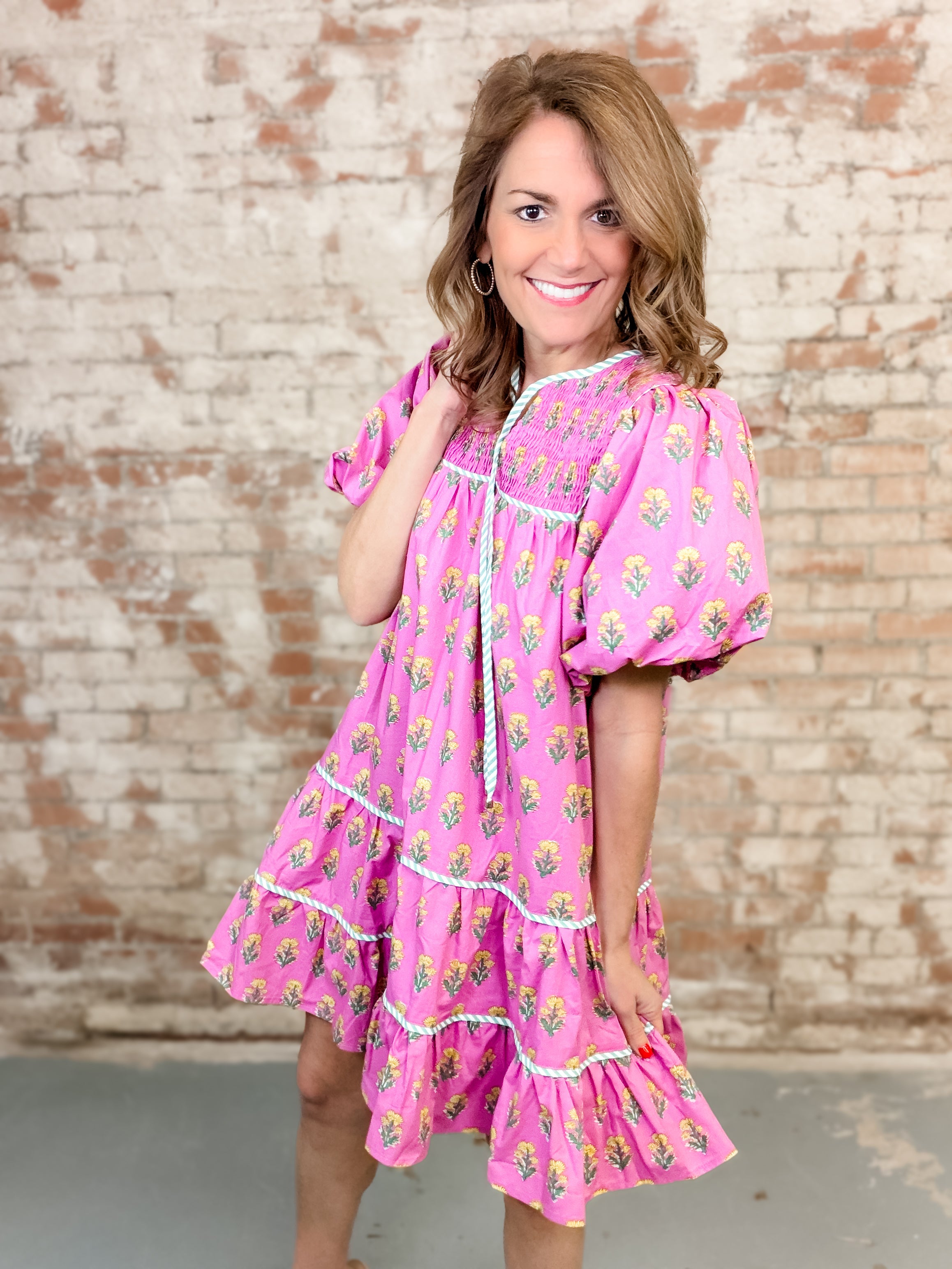 Donna Floral Tiered Dress