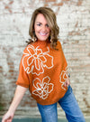 Kathryn Flower Pattern Sweater Top