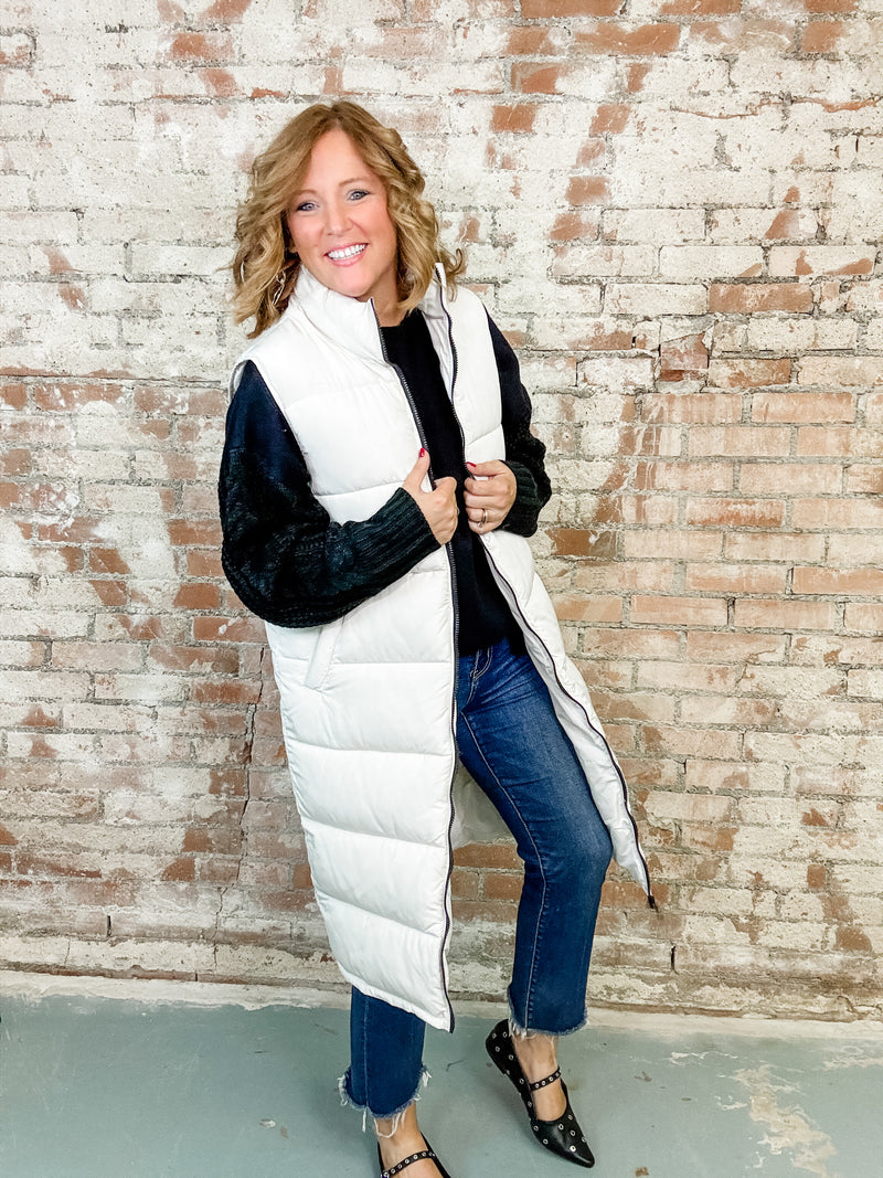 Frosty Long Puffer Vest