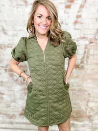 Ryannah Zip Front Quilted Dress - FINAL SALE