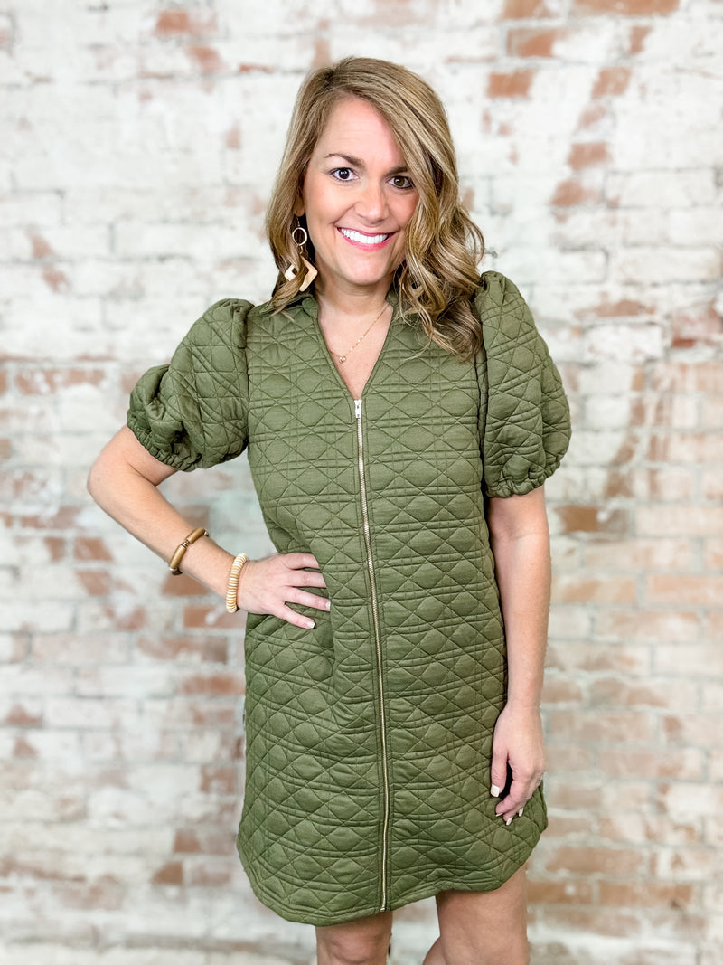 Ryannah Zip Front Quilted Dress - FINAL SALE